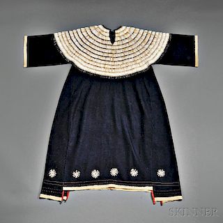 Plains Blue Trade Cloth and Dentalium Shell Woman's Dress