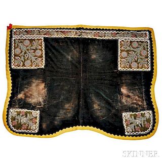 Rare Iroquois Beaded Cloth Saddle Blanket