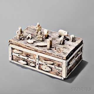 East Greenland Wood and Bone Trinket Box