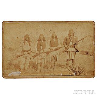 C.S. Fly Photograph of Geronimo, Son, and Two Picked Braves