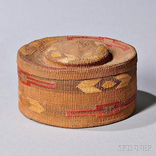 Tlingit Polychrome Rattle-top Basket
