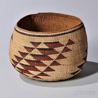 Northern California Polychrome Twined Basket