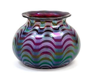 * A Loetz Glass Vase Height 3 3/4 inches.