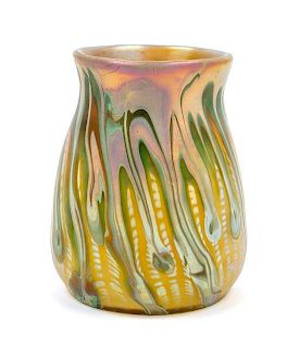 * A Loetz Phänomen Genre Glass Vase Height 6 3/4 inches.