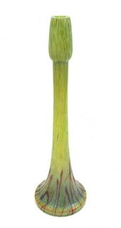 An Austrian Iridescent Blown Glass Vase Height 21 1/2 inches.