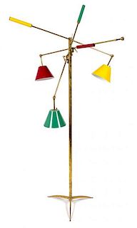 A Triennale Floor Lamp, Attributed to Gino Sarfatti Height 72 1/2 inches.