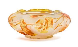 A Galle Cameo Glass Bowl Diameter 8 inches.