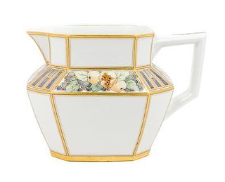 * A Jean Pouyat Limoges Porcelain Pitcher Width 9 1/2 inches.