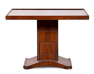 A French Art Deco Rosewood Occasional Table Height 22 1/8 x width 30 3/8 x depth 18 1/4 inches.