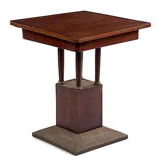 A Secessionist Wood Center Table Height 29 1/2 x width 24 1/2 x depth 24 1/2 inches.