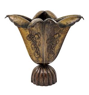 A Wiener Werkstatte Style Vase Height 12 3/8 inches.