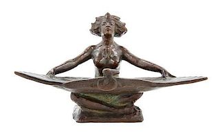 An American Art Nouveau Bronze Figure, Owen Moore Width 9 inches.