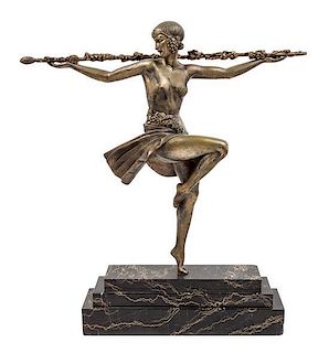A French Bronze Figure, Pierre Le Faguays (1892-1935) Height 22 1/4 x width 19 3/4 inches.