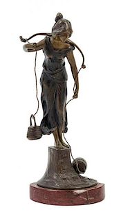 An Austrian Art Nouveau Bronze Figure, Victor Heinrich Seifert (1870-1953) Height 9 3/8 inches.