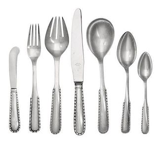A Danish Silver Flatware Service, Georg Jensen Silversmithy, Copenhagen, 1915-1932, Rope pattern, comprising: 8 dinner forks 10
