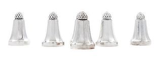 * A Set of Six Danish Silver Shakers, Georg Jensen Silversmithy, Copenhagen, Second Half 20th Century, Acorn pattern.