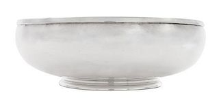 * An American Silver Center Bowl, Erickson Silver Shop, Gardner, MA, having a rolled rim and a stepped base.