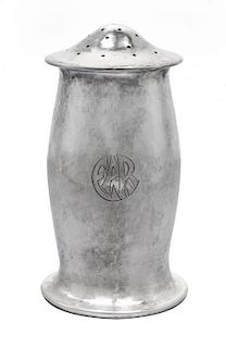 * An American Silver Sugar Caster, Robert Jarvie, Chicago, IL, Early 20th Century, of baluster form with a spot-hammered finish