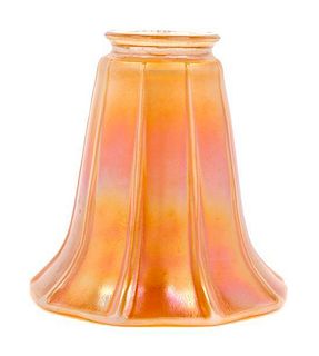 * An American Iridesent Glass Shade, likely Nuart Height 5 inches.