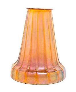 * A Quezal Glass Shade Height 5 3/4 inches.