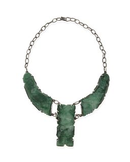 A Fred Davis-style stone set necklace