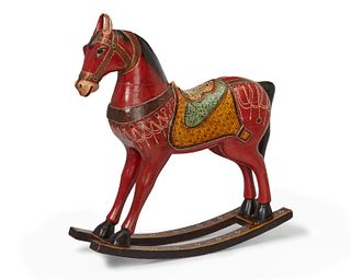 A South American polychrome rocking horse