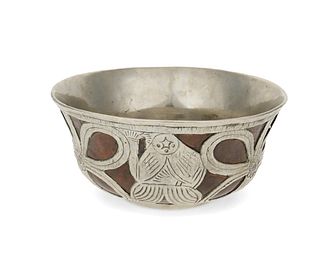 A South American silver and copper bowl