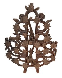 An Arbol de la Vida tree of life pottery candelabrum