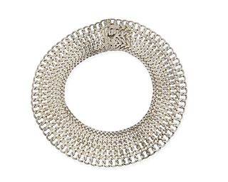 A Mexican silver collar necklace