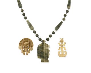 A group of Pre-Colombian-style jewelry