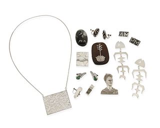 A large mixed group of Mexican silver jewelry