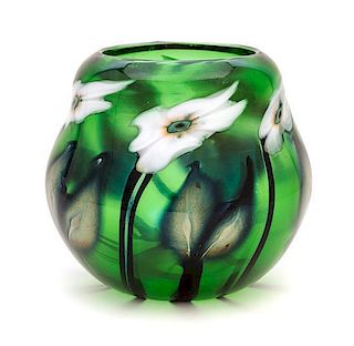 * An American Studio Glass Vase, Charles Lotton (b. 1935) Height 6 inches.