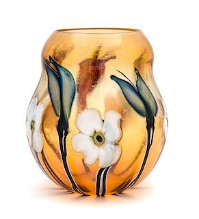 * An American Studio Glass Vase, Charles Lotton (b. 1935) Height 7 1/4 inches.