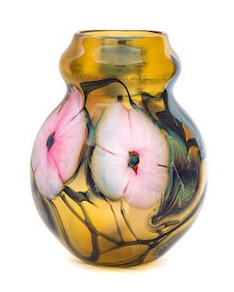 * An American Studio Glass Vase, Charles Lotton (b. 1935) Height 7 inches.