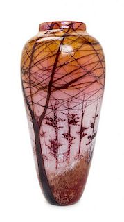 * An American Studio Glass Vase, Richard Satava (b. 1950) Height 13 inches.