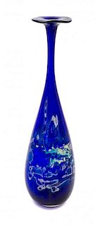 An American Studio Glass Vase, Kent Ipsen (b. 1933) Height 18 1/4 inches.