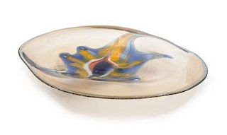 An American Studio Glass Charger, Dale Chihuly (b. 1941) and James Carpenter (b. 1948) Width 19 inches.