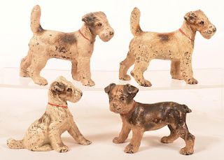 Four Various Hubley Dog Figures.