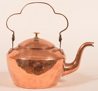 American 19th Century Copper Tea Kettle.