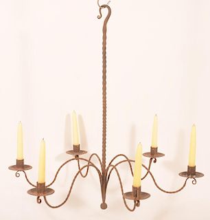 Jerry Martin Wrought Iron 6 Arm Candle Chandelier.