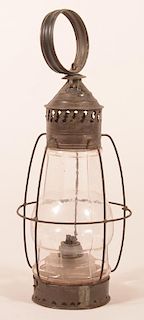 19th Century Tin Lantern with Glass Shade.