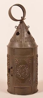 19th Century punched Tin Candle Lantern.