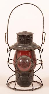 Adlake Reliable PRR Red shade Railroad Lantern.