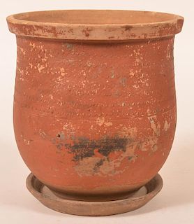Earthenware Flower Pot with fish scale design.