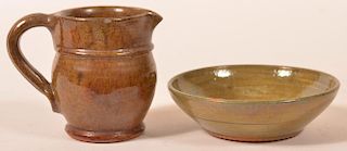 Two Pieces of Stahl Glazed Redware.