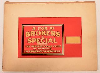 Scarce "Brokers Special 2 for 5? Cigars" Original Body Artwork