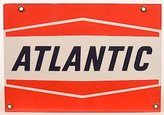"Atlantic" Porcelain Enameled Advertising Sign.