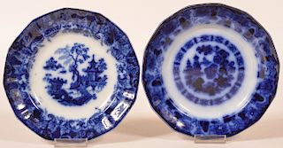 Two Flow Blue Ironstone China Plates.