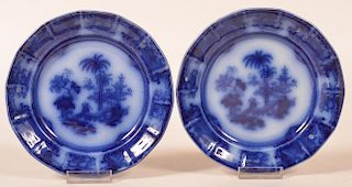 Two Flow Blue Ironstone China "Shapoo" Plates.