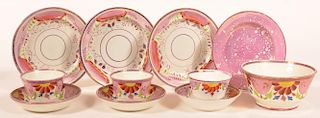 11 Pieces of Pink Lustre China.